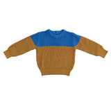 Colorblock Knit Sweater in Camel
