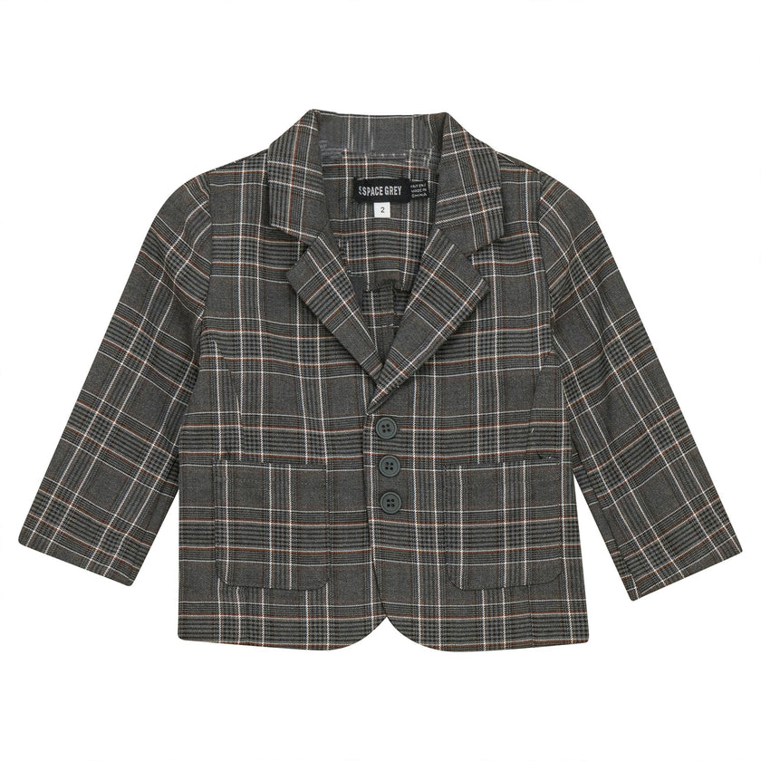 Woven Plaid Blazer Beige