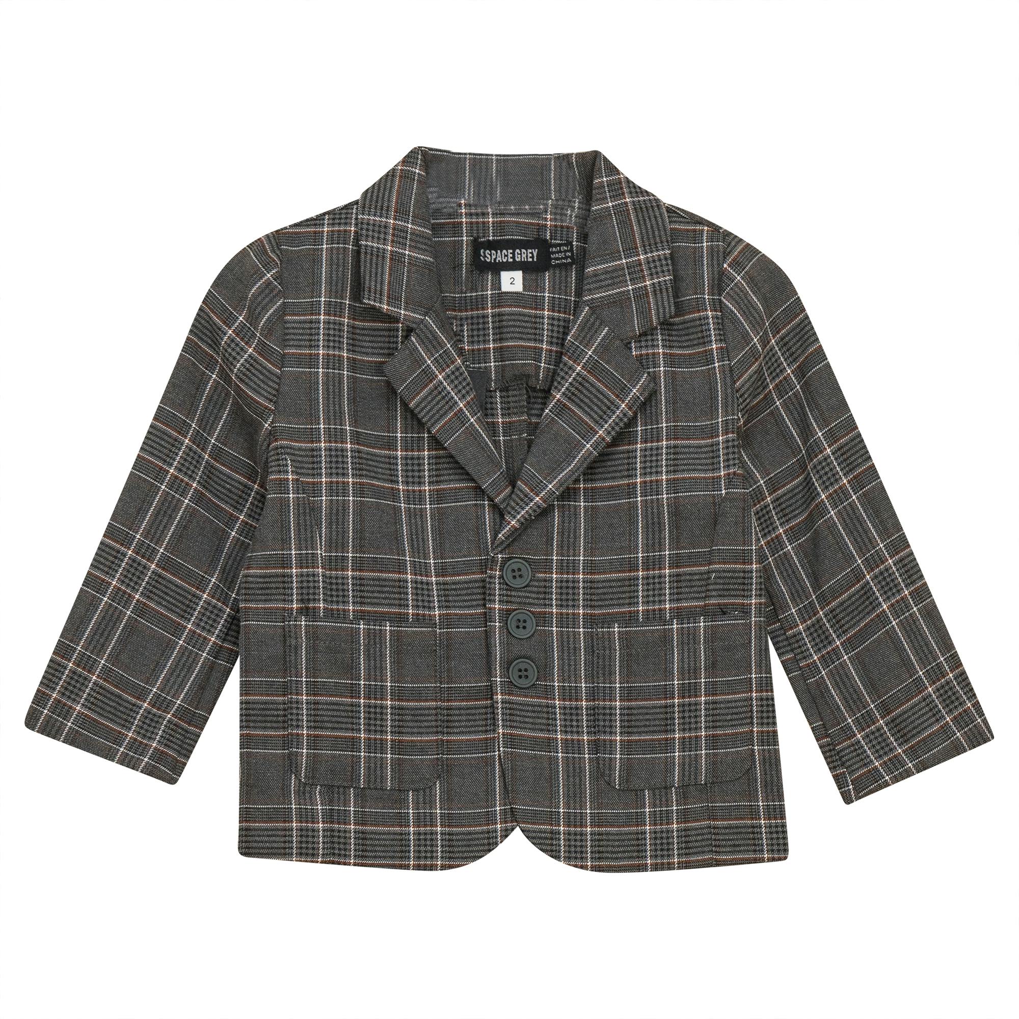 Woven Plaid Blazer Beige
