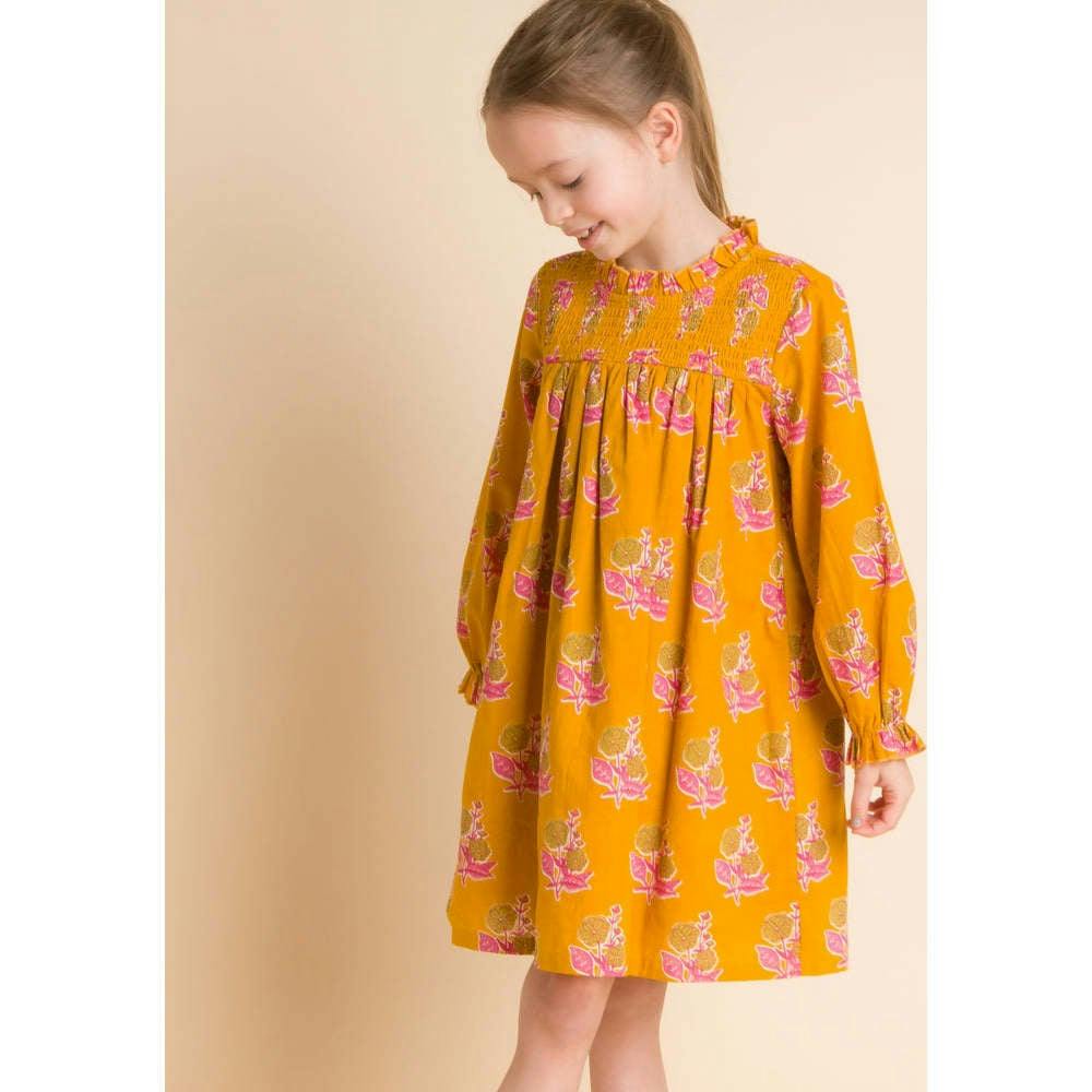 Smocked Long Sleeve Dress