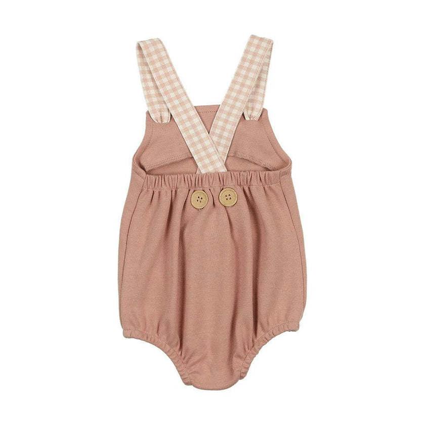 Gingham Glory Romper Misty Rose