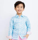 Bunnies in Blue Shirt in Long Sleeves