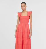 The Ellie Nap Dress - Coral Daisy Broderie