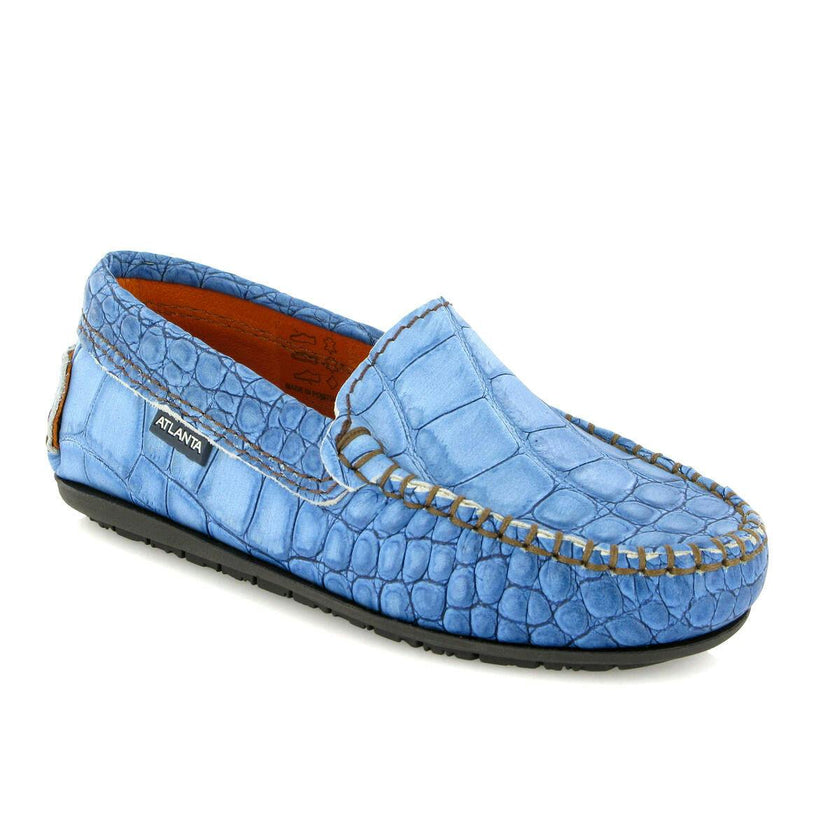 Plain 015 Walker Moccasins, Blue Egge Croco
