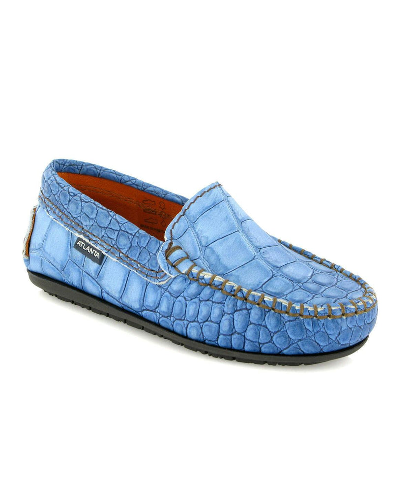 Plain 015 Walker Moccasins, Blue Egge Croco