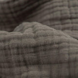 Cotton Muslin Quilted Throw - Mocha