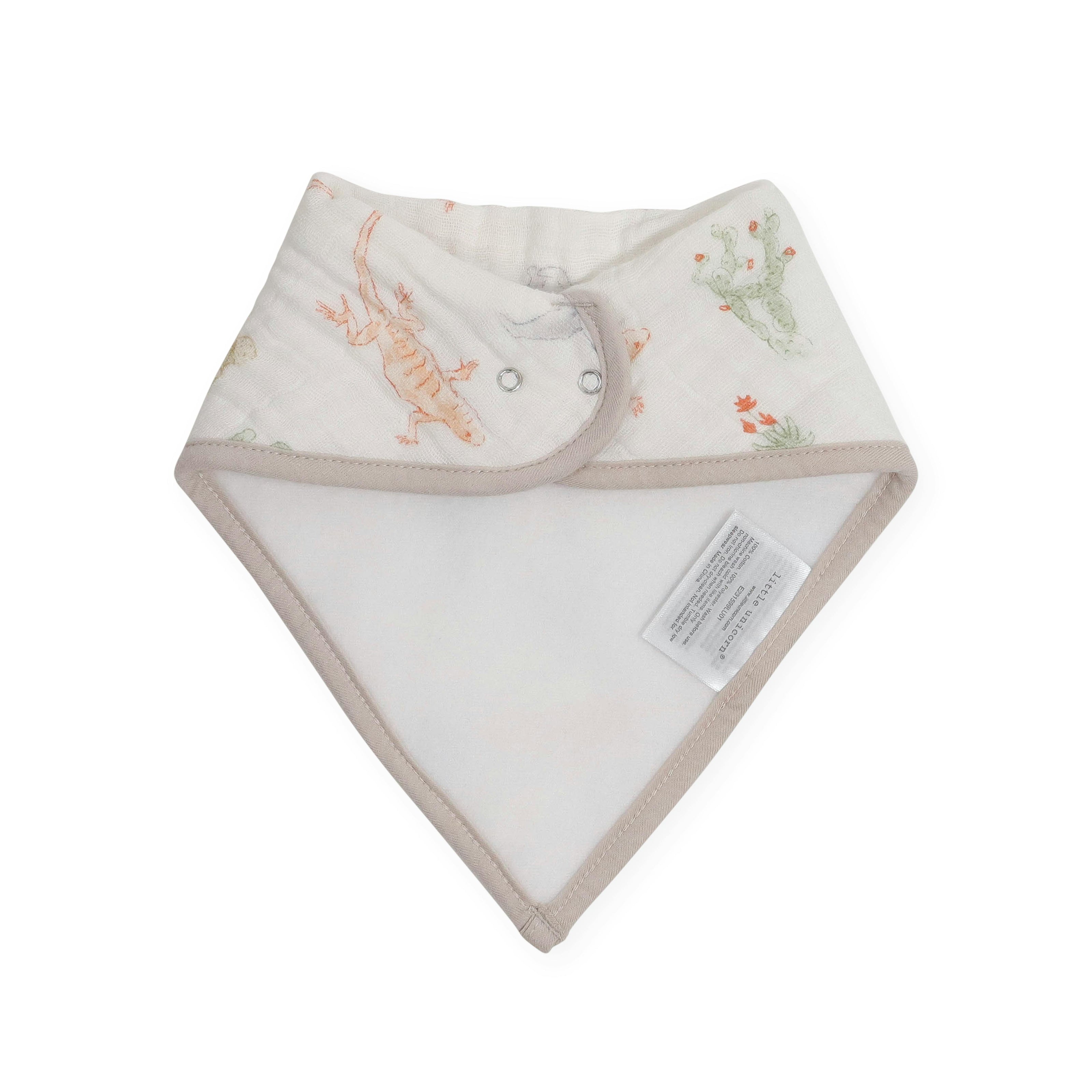 Cotton Muslin + Fleece Bandana Bib 4 Pack - Adobe Checker