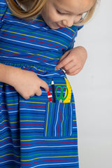 Stripe Knit Dress With School Supplies