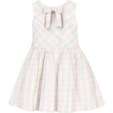 Organic Stretch Poplin Button Back Party Dress, White