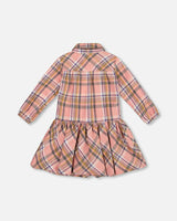 Shirt Plaid Dress with Frill