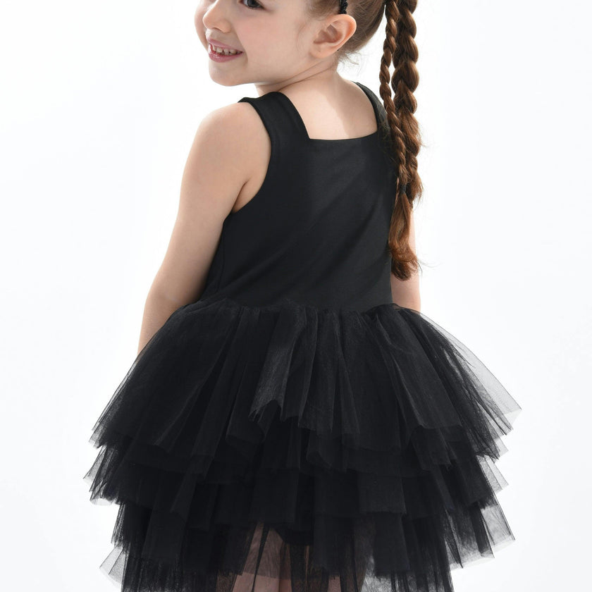 Black Solid Tutu Dress