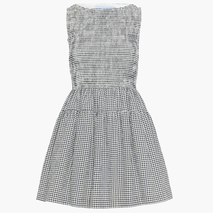 The Cosima Mini Nap Dress - Black/Sand Gingham