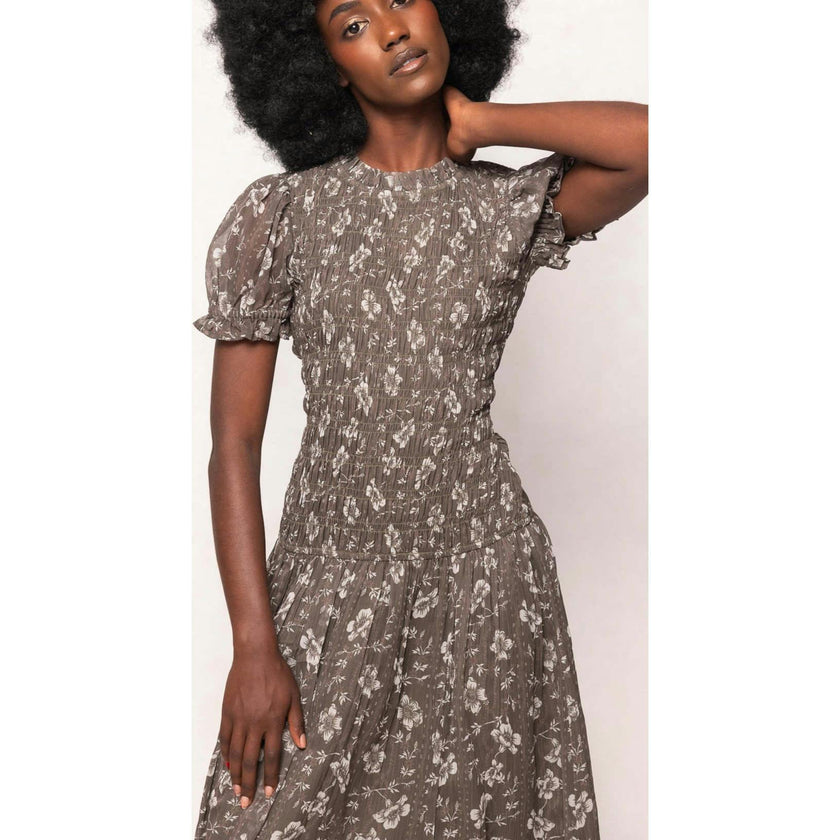 Jennifer Dress in Olive Blossom