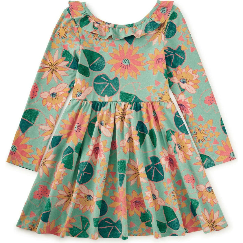 Ruffle Collar Ballet Dress, Green