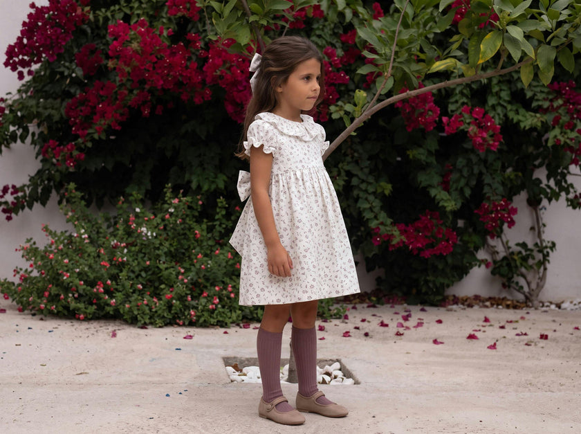 Cecily Floral Dress with ruffle collar