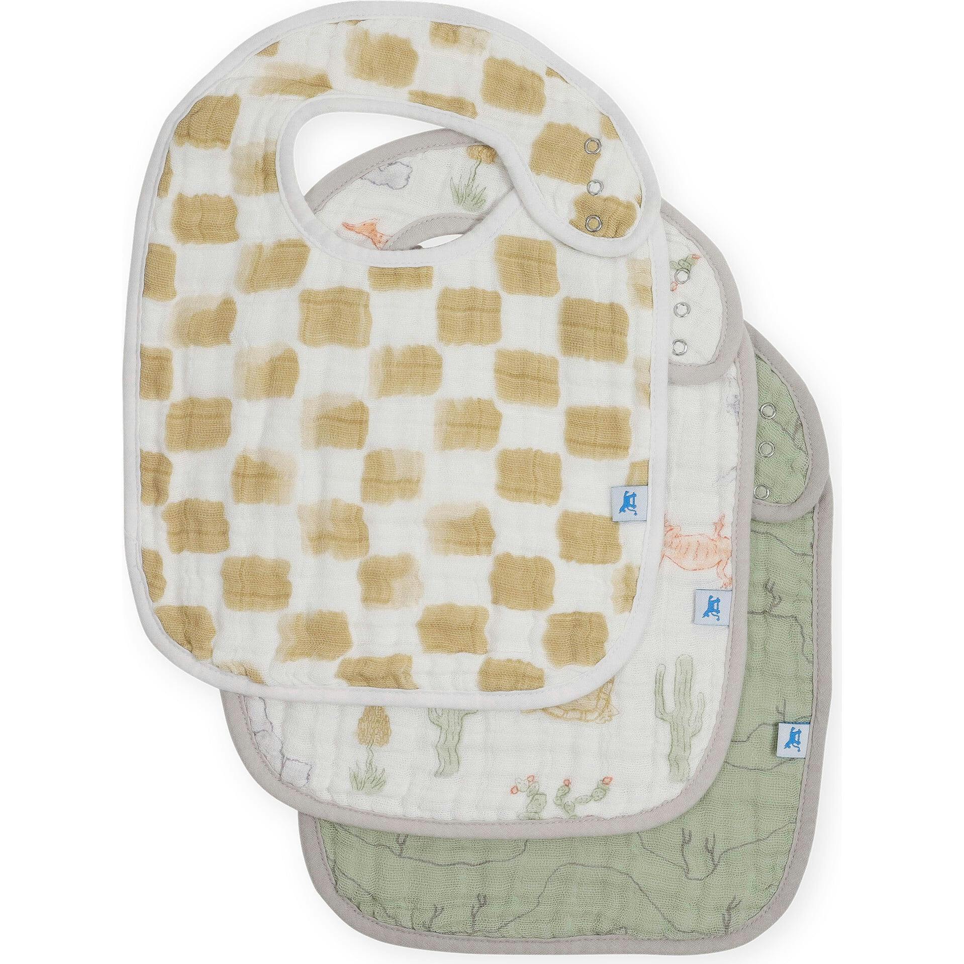 Cotton Muslin Classic Bib 3 Pack - Adobe Checker
