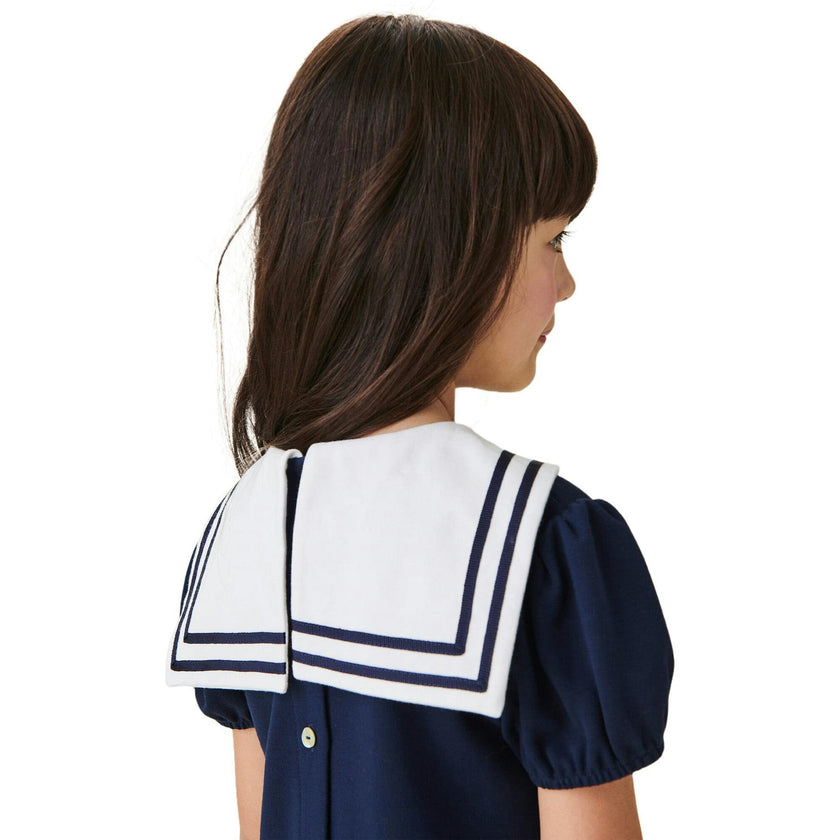 Navy Crisanta Girl Nautical Drop Waist Dress