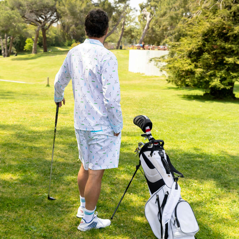 Men's Golf Sleep Shorts - Organic Cotton Poplin