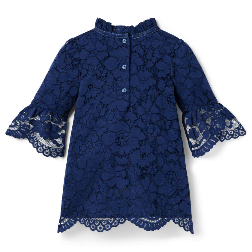 The Floral Lace Dress , blue