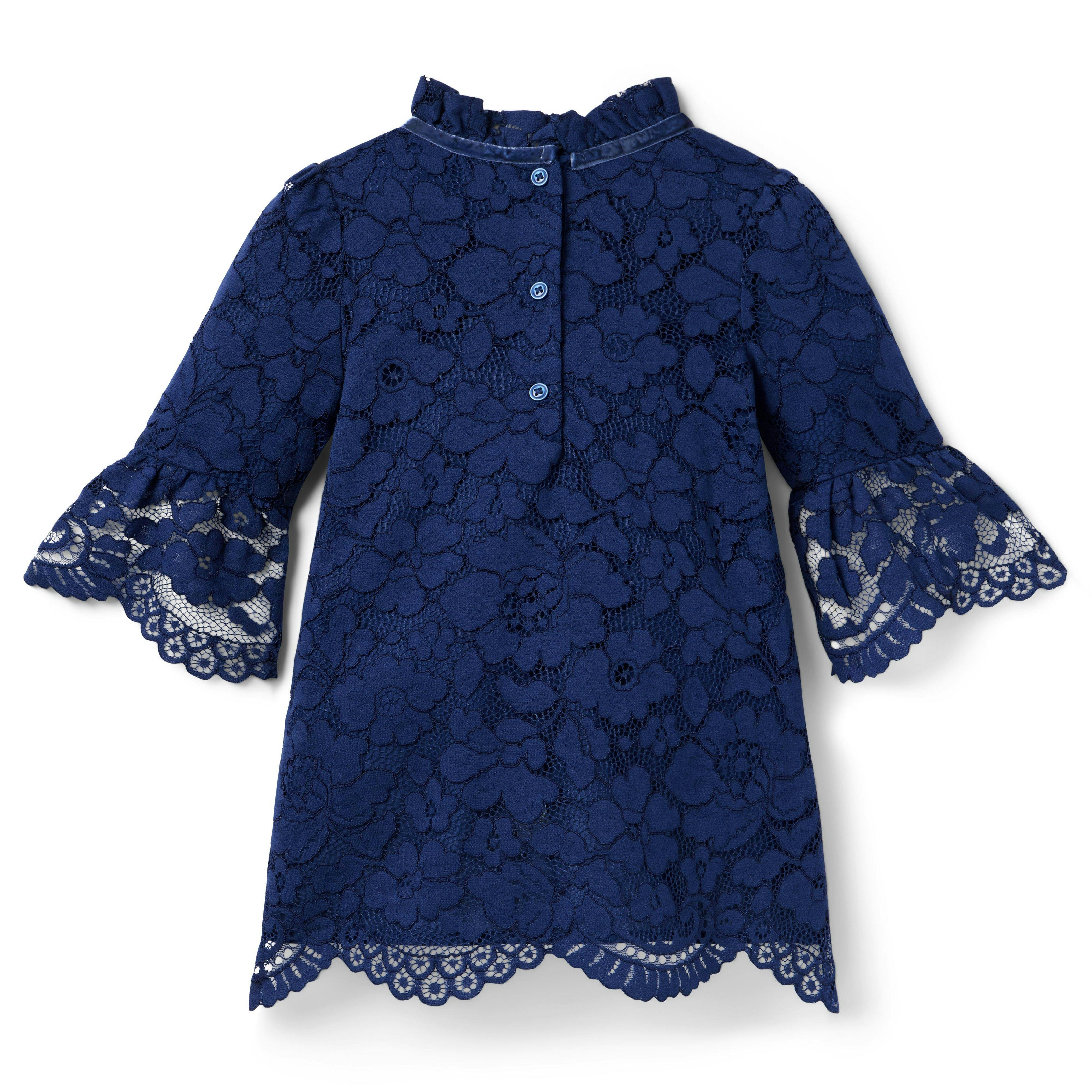 The Floral Lace Dress , blue