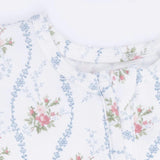 Heirloom Rose Stripe - 2 Way Ruffle Back Zipper Footie
