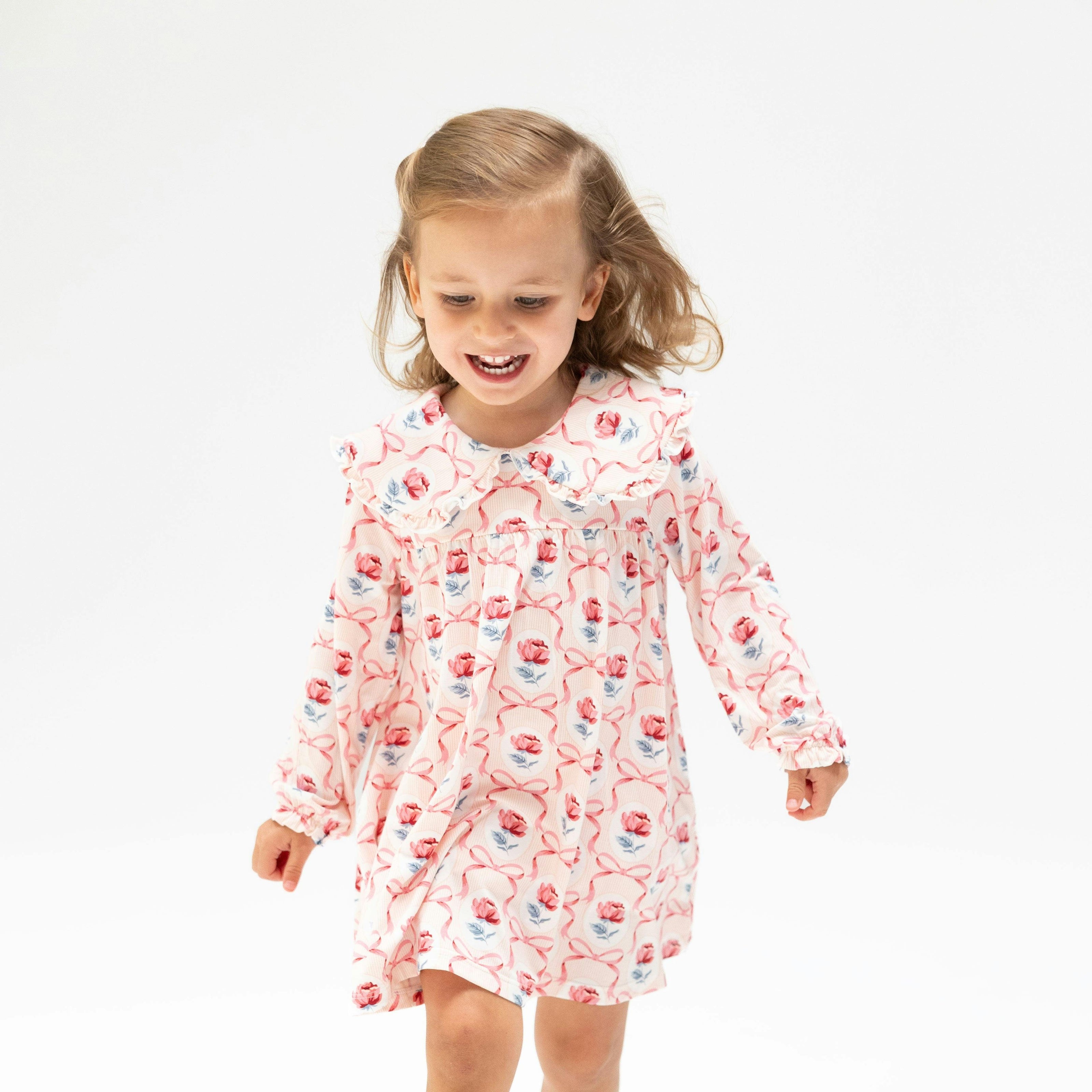 Leslie Rose - Sofia Dress with Oversize Collar and Bloomer