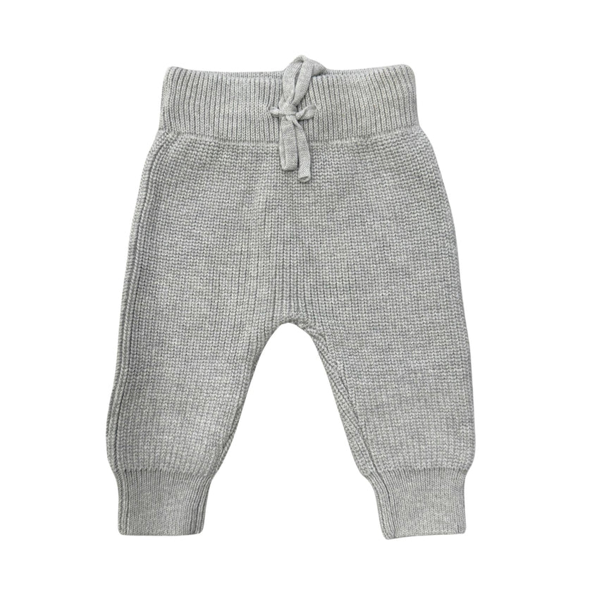 Baby Boy Knit Pants in Gray Marble