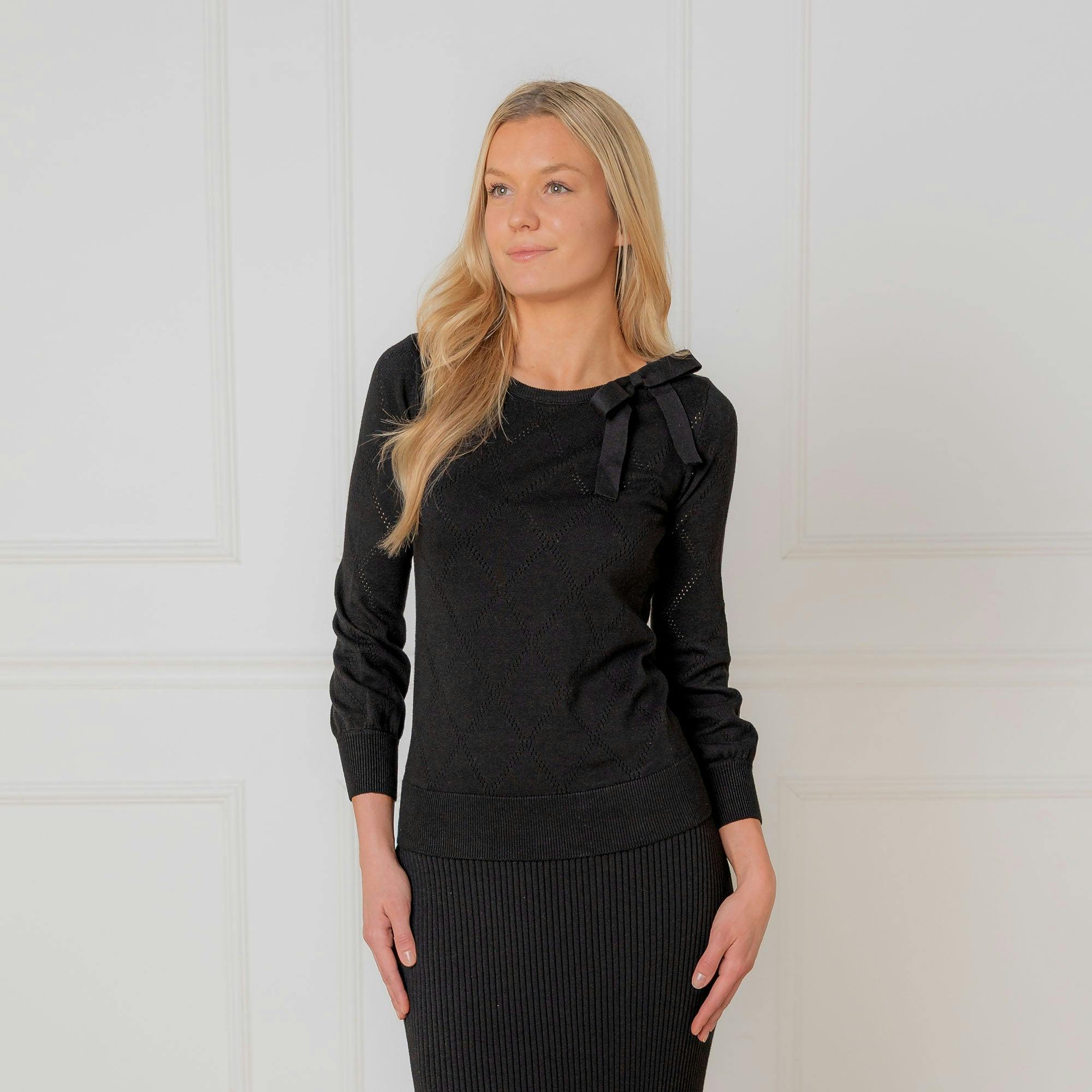 Organic Bow Detail Pointelle Sweater