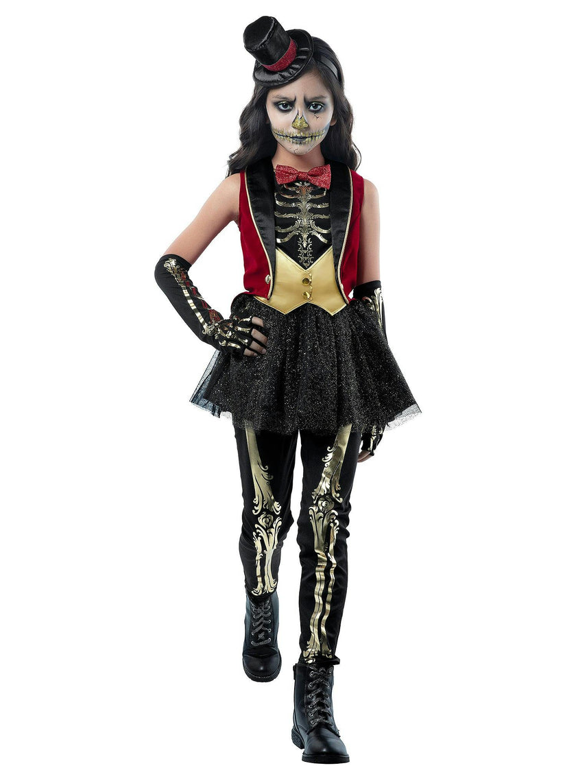 Girls' Circus Ringmaster Skeleton Costume