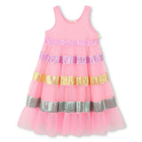 Pink Sequin Striped Dress
