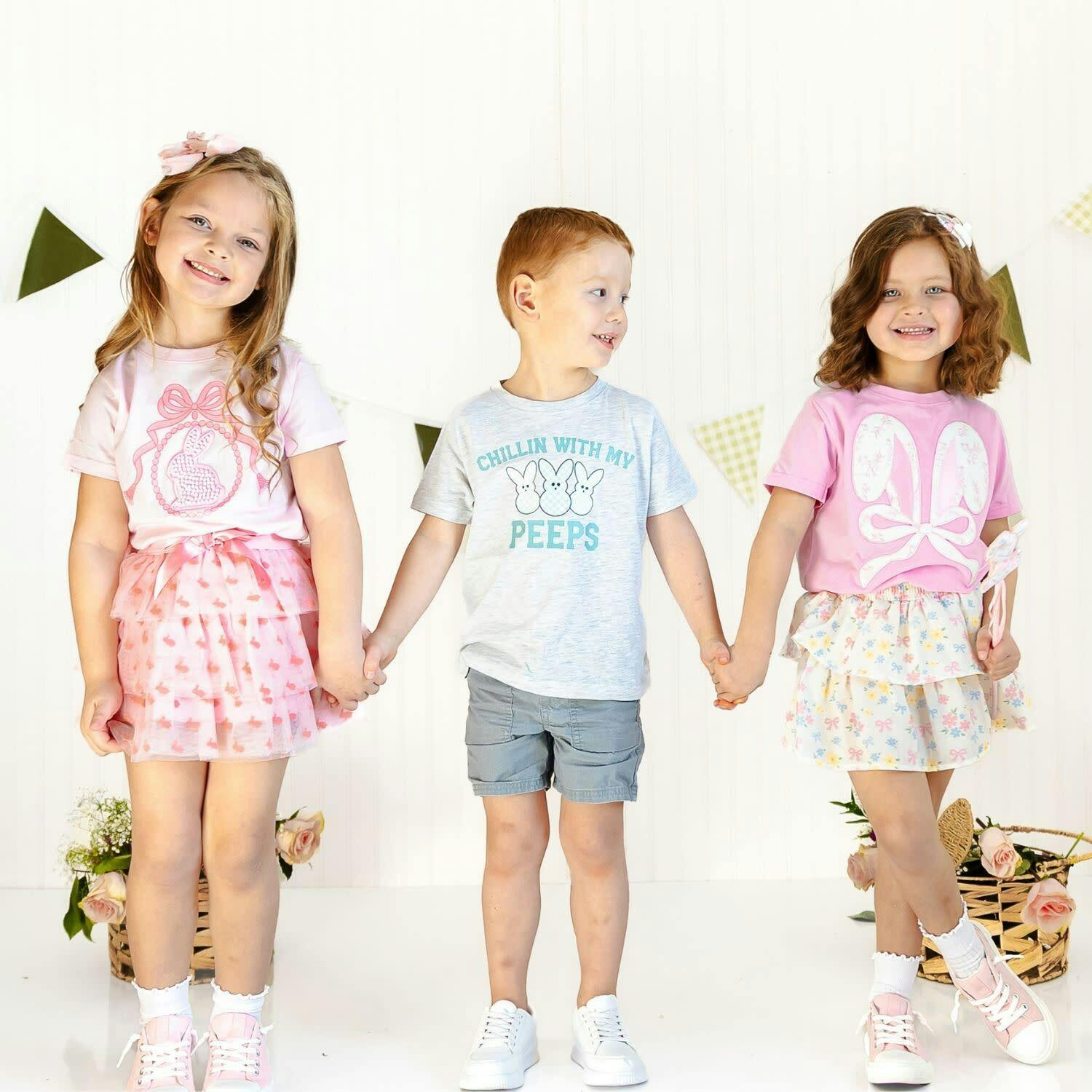 Bunny Locket Pearl Patch Easter Short Sleeve T-Shirt - Ballet