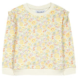 Ruffle Shoulder Floral Sweatshirt  - FINAL SALE