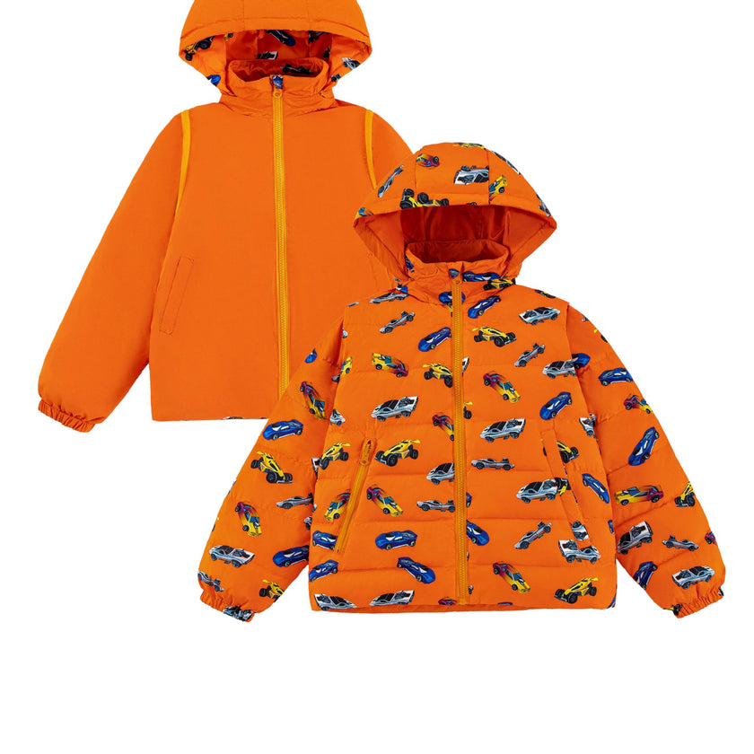 Tanner Reversible Detachable Light Puffer/Vest, Hot Rod