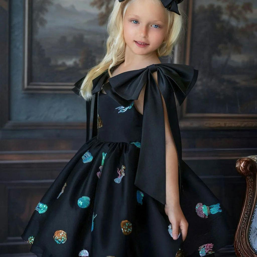 Ocean Magic Black Tulle Dress for Girls