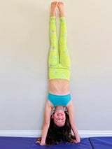 Amelya - Printed Lime Activewear Leggings