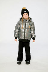 Winter Puffy Jacket Black Glitter