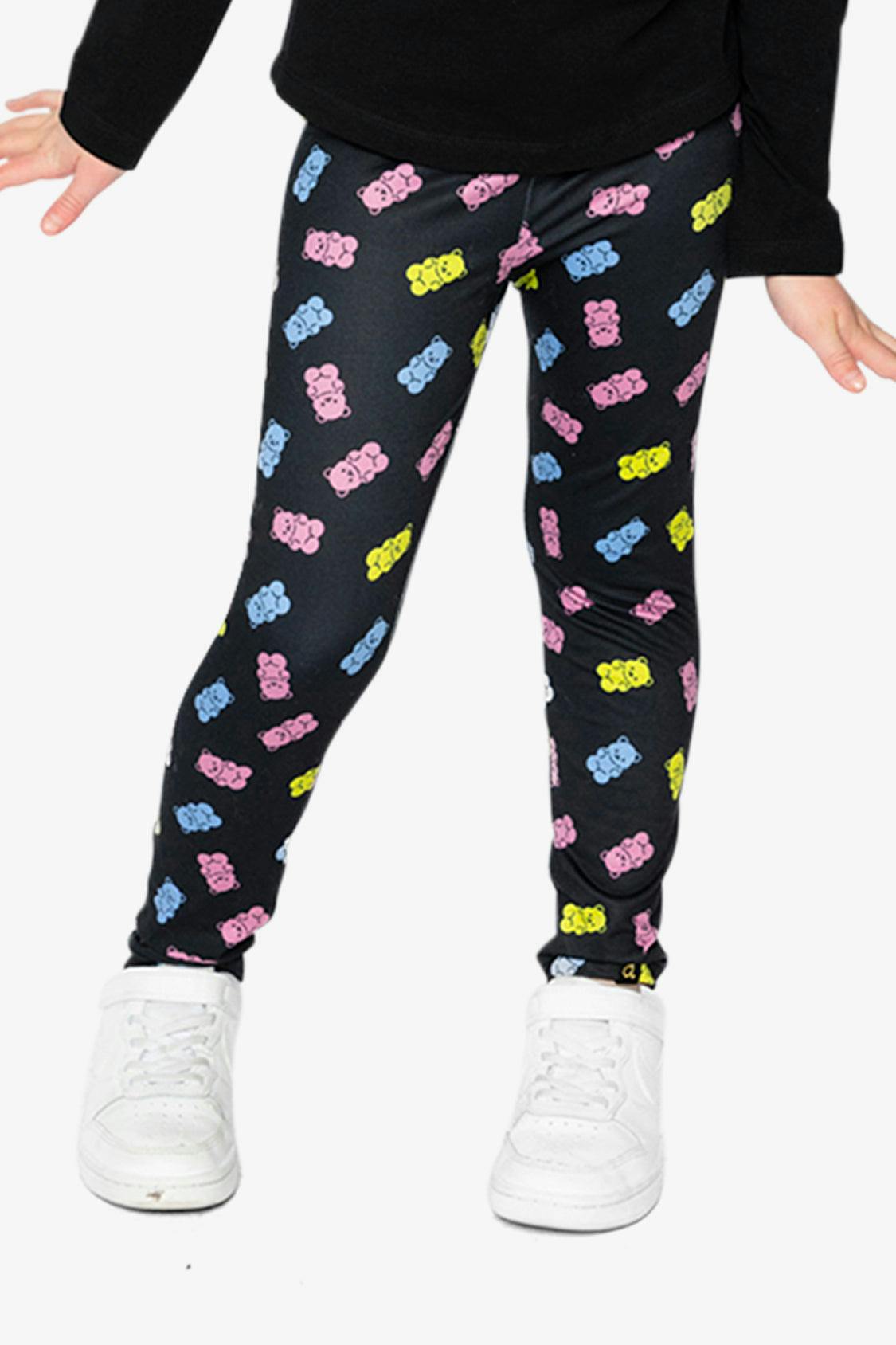 Printed Leggings Black Printed Gummy Bears