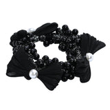 Pearl Cluster Bow Scrunchie Set