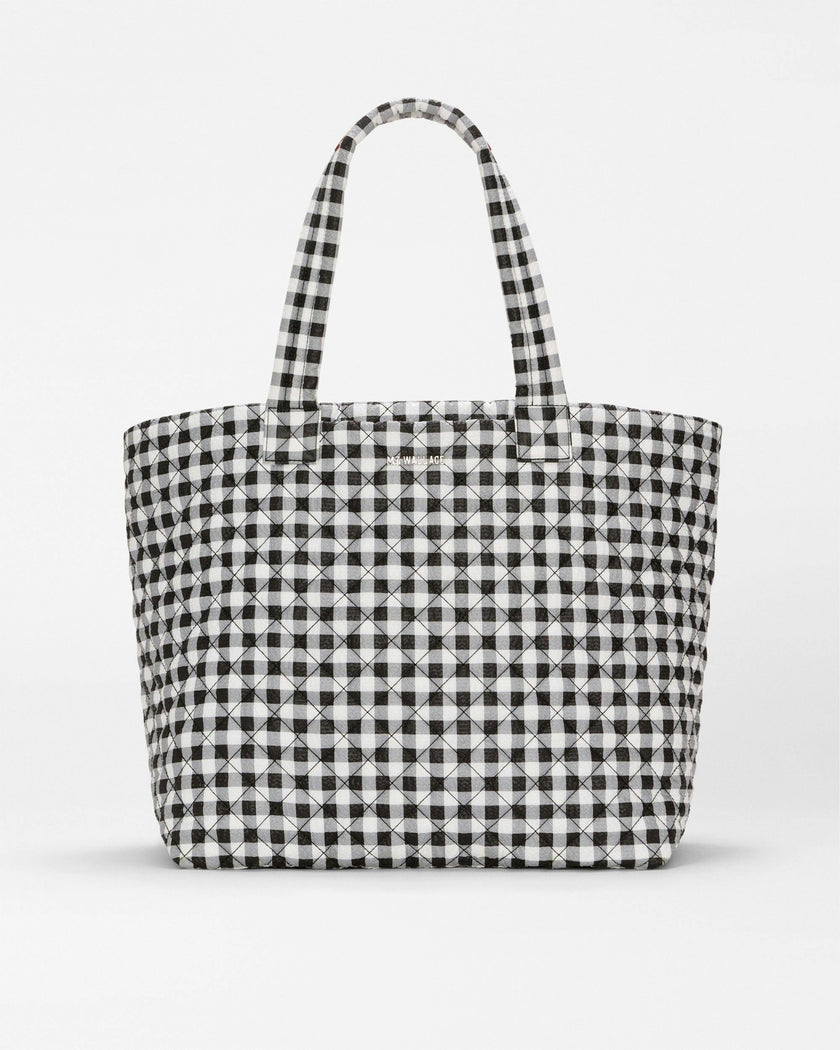 Black/White Gingham Large Metro Tote Deluxe