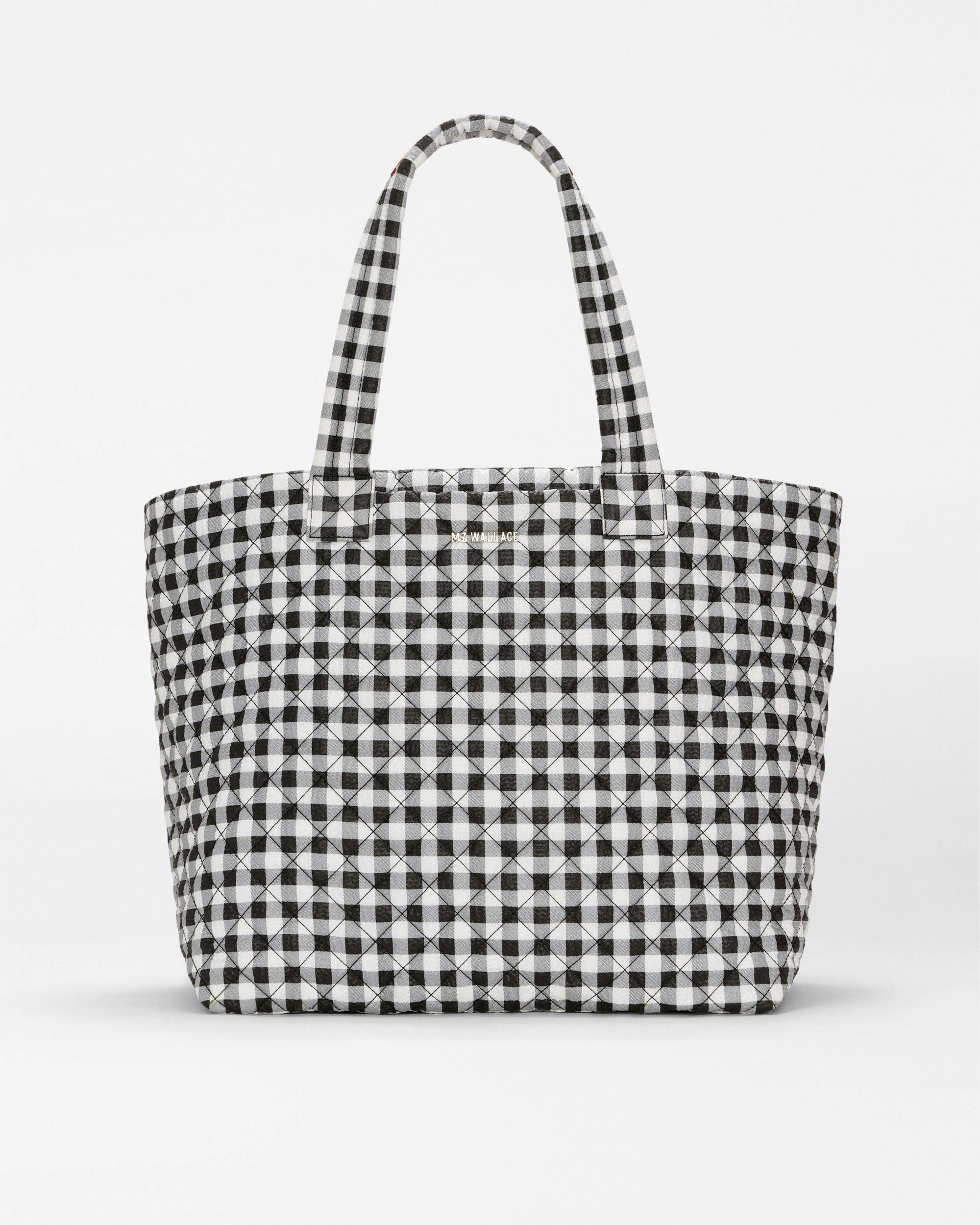 Black/White Gingham Large Metro Tote Deluxe