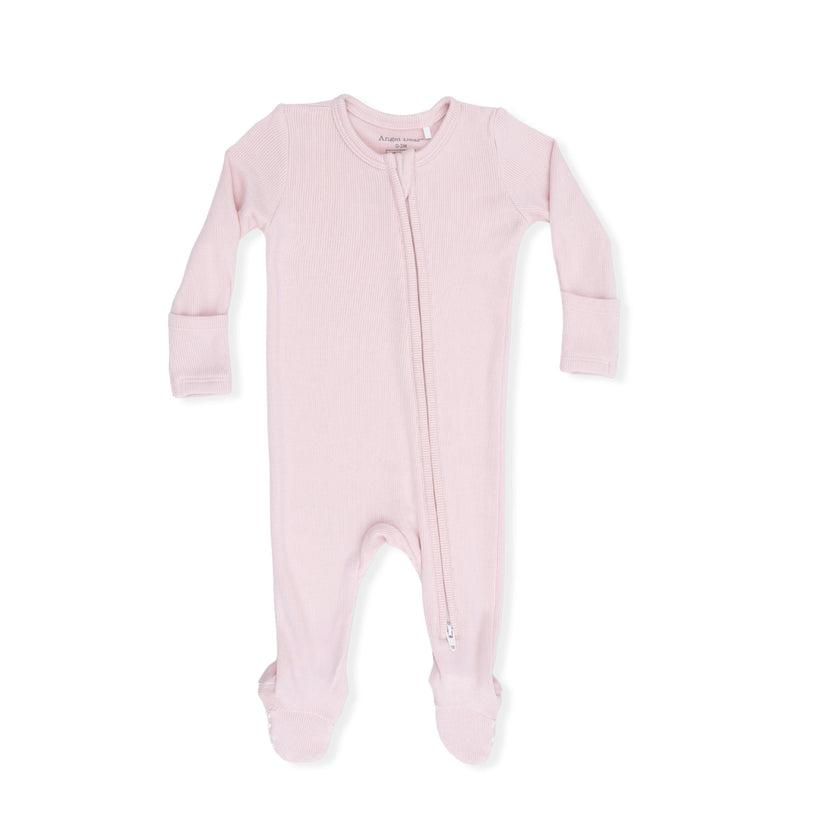 Solid Veiled Pink - 2 Way Zipper Footie
