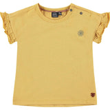 Flutter Sleeve Flower Graphic Print T-Shirt