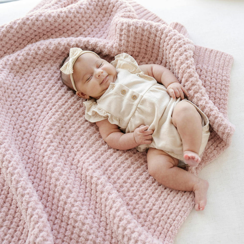 WAFFLE KNIT RECEIVING BLANKETS