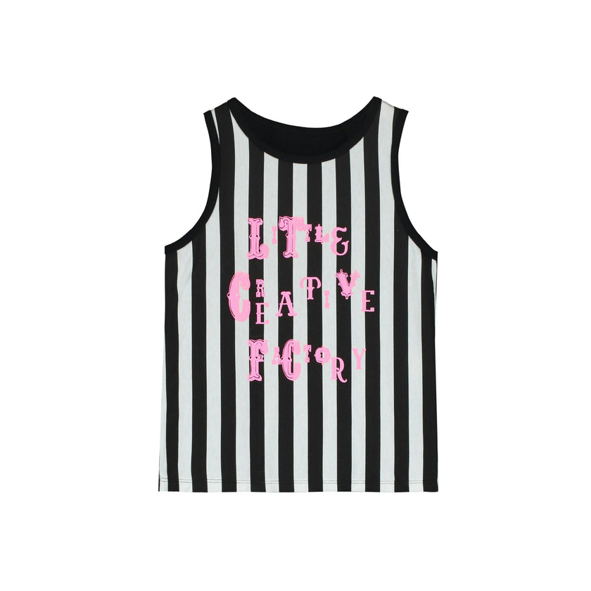 Soft Black Striped Tank T-Shirt