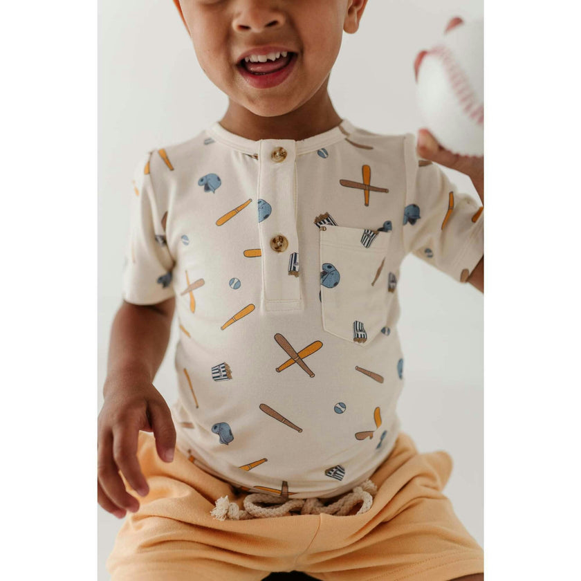 Boy's Short Sleeve Henley Shirt