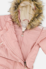 Baby Snug One Piece Snowsuit Adapted For Car Seats Pale Dusty Pink