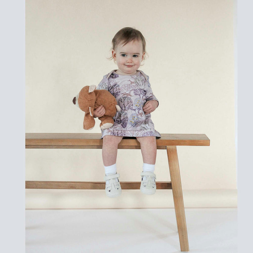 Baby Isabelle Print Long Sleeve Onesie Dress