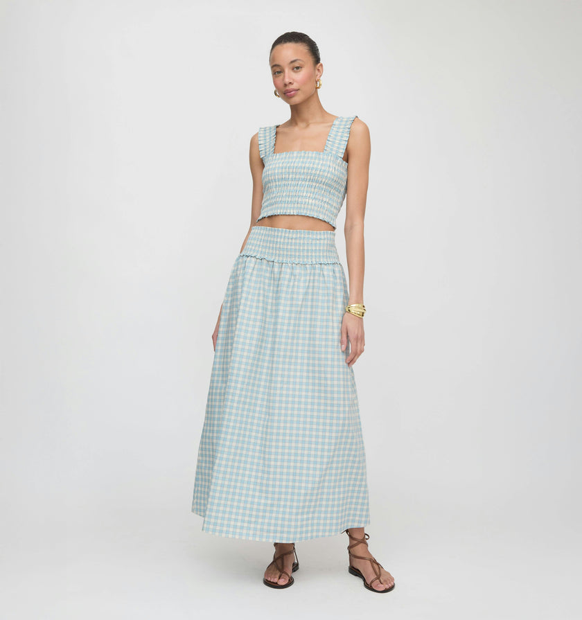 The Azalea Nap Top - Blue/Red Gingham