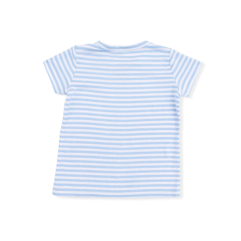 Bubbly Sailboat Stripe - Crew Neck Tee with Cargo Short