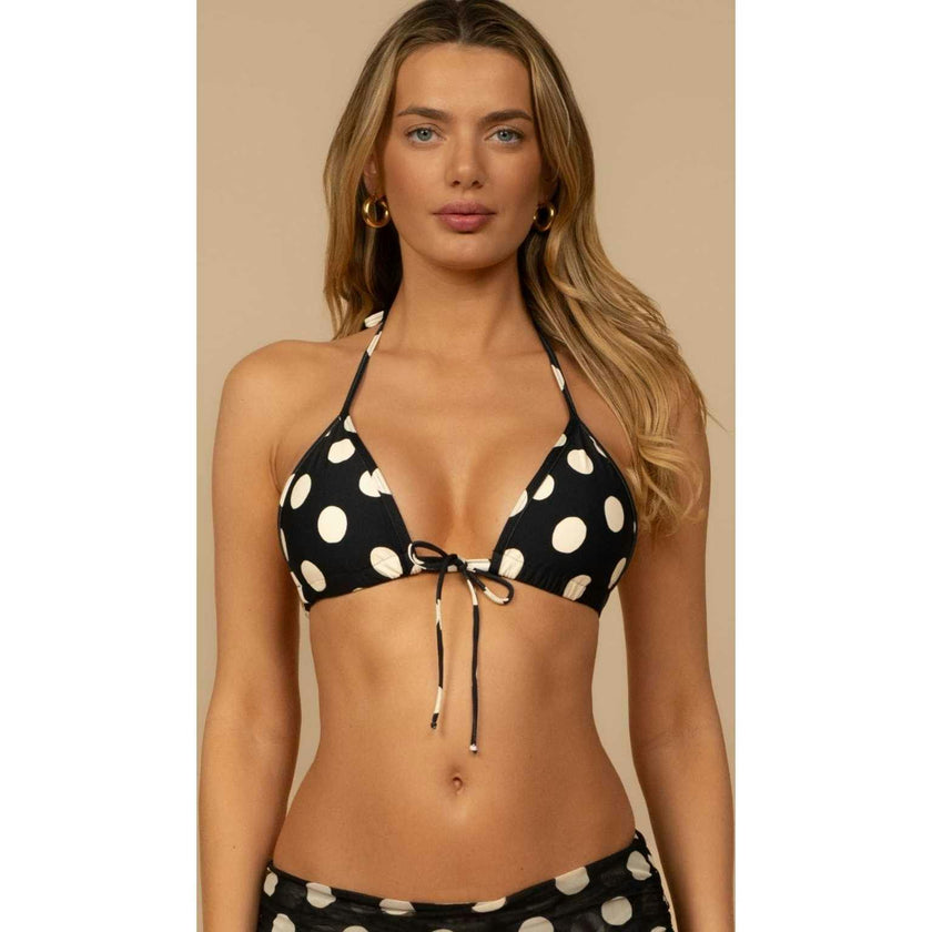 Polka Dot Binded Emma (Zig-Zag Stitch) Bikini Top